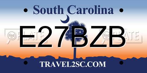 E27BZB South Carolina License Plate