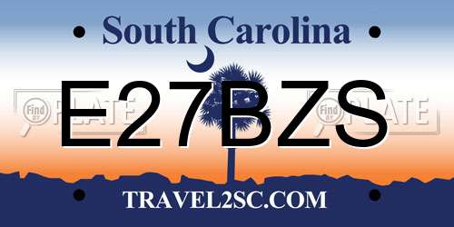 E27BZS South Carolina License Plate