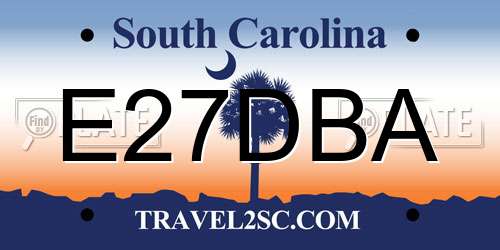 E27DBA South Carolina License Plate