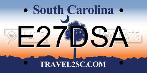 E27DSA South Carolina License Plate