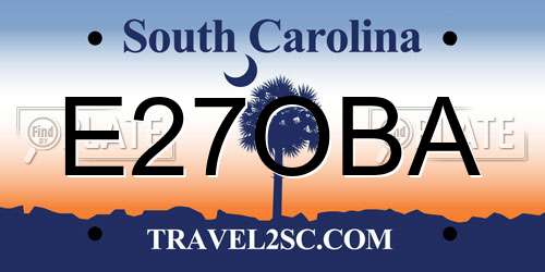 E27OBA South Carolina License Plate