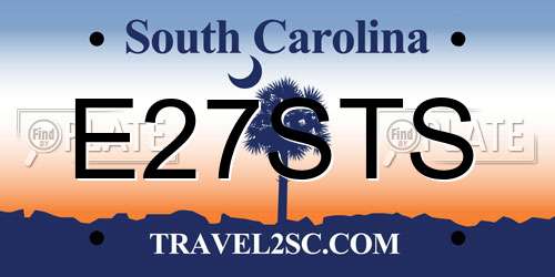E27STS South Carolina License Plate