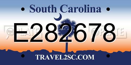 E282678 South Carolina License Plate