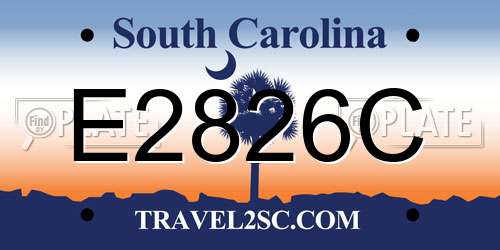 E2826C South Carolina License Plate