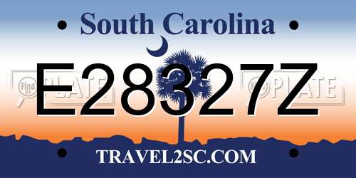 E28327Z South Carolina License Plate