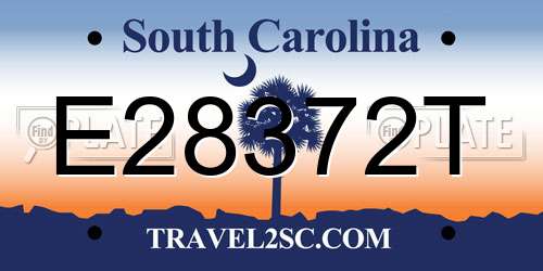 E28372T South Carolina License Plate