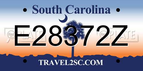 E28372Z South Carolina License Plate