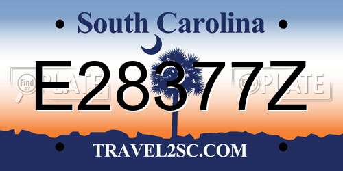 E28377Z South Carolina License Plate