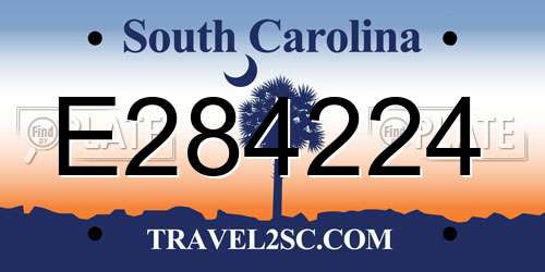 E284224 South Carolina License Plate