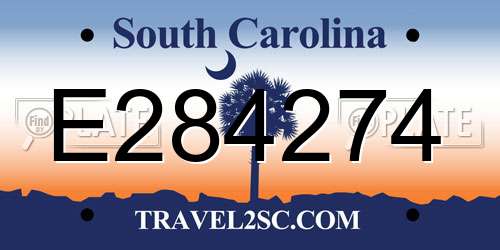 E284274 South Carolina License Plate