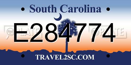 E284774 South Carolina License Plate