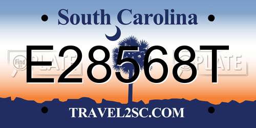 E28568T South Carolina License Plate