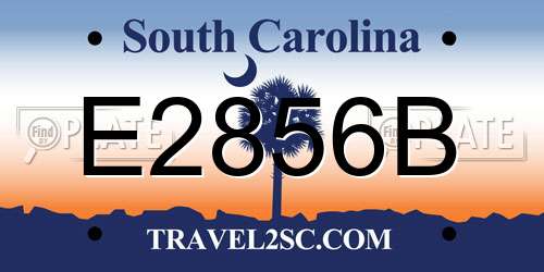 E2856B South Carolina License Plate