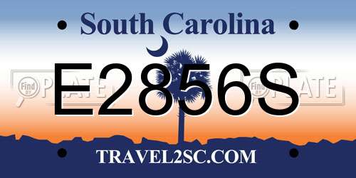 E2856S South Carolina License Plate