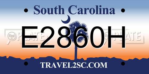E2860H South Carolina License Plate