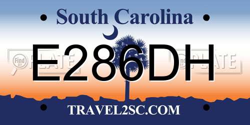 E286DH South Carolina License Plate