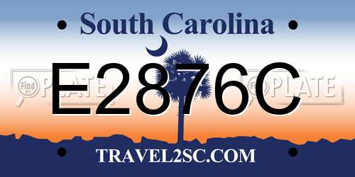 E2876C South Carolina License Plate