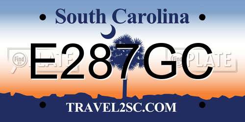 E287GC South Carolina License Plate