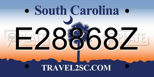 E28868Z South Carolina License Plate