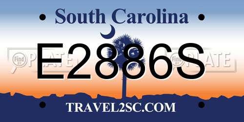 E2886S South Carolina License Plate