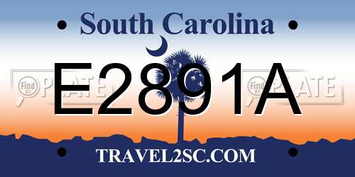 E2891A South Carolina License Plate