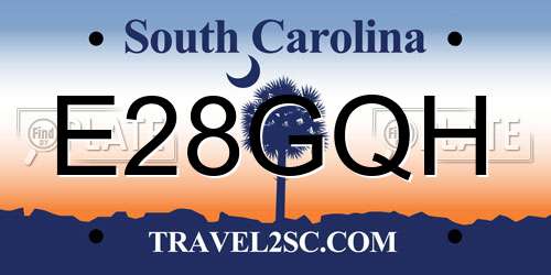 E28GQH South Carolina License Plate