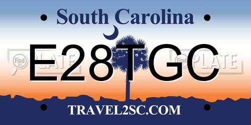 E28TGC South Carolina License Plate
