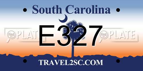 E327 South Carolina License Plate