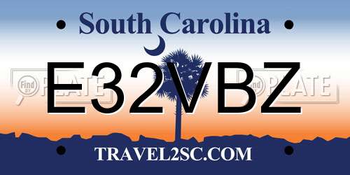E32VBZ South Carolina License Plate