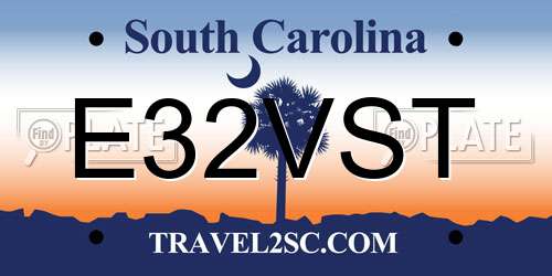E32VST South Carolina License Plate