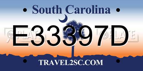 E33397D South Carolina License Plate