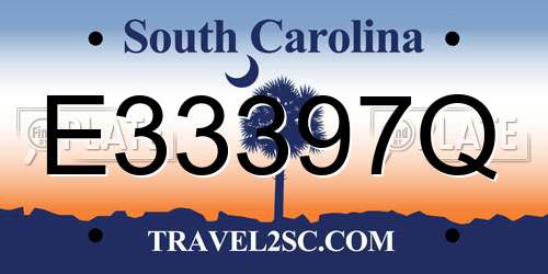 E33397Q South Carolina License Plate