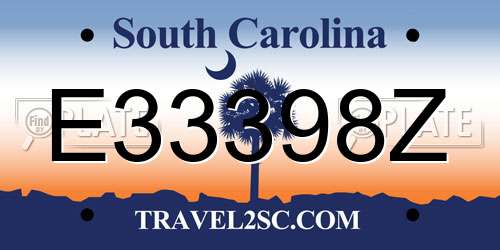 E33398Z South Carolina License Plate