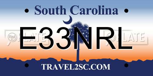 E33NRL South Carolina License Plate