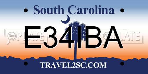 E34IBA South Carolina License Plate