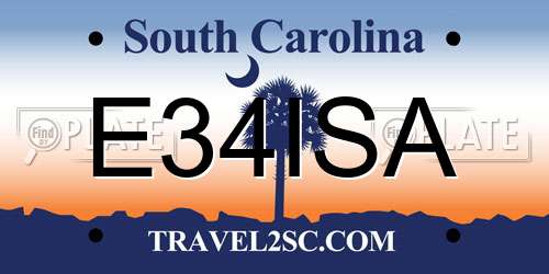E34ISA South Carolina License Plate