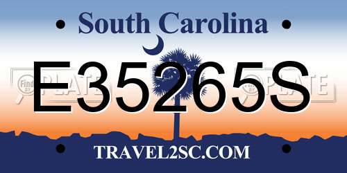 E35265S South Carolina License Plate