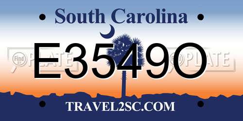 E3549O South Carolina License Plate