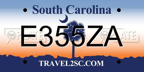 E355ZA South Carolina License Plate
