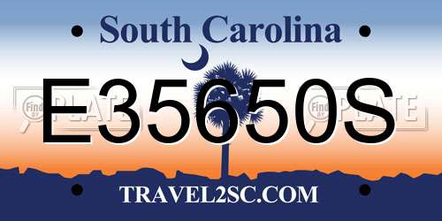 E35650S South Carolina License Plate