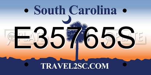 E35765S South Carolina License Plate