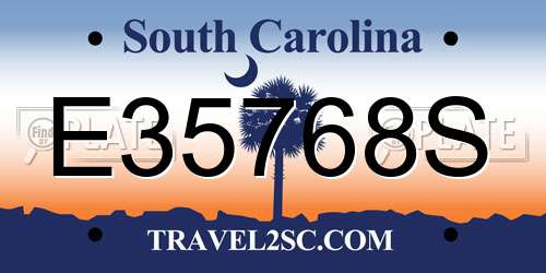E35768S South Carolina License Plate