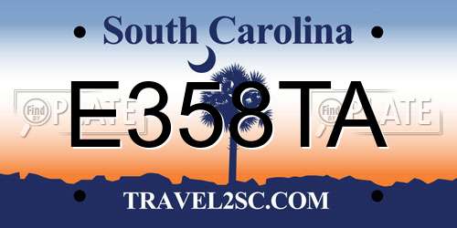 E358TA South Carolina License Plate