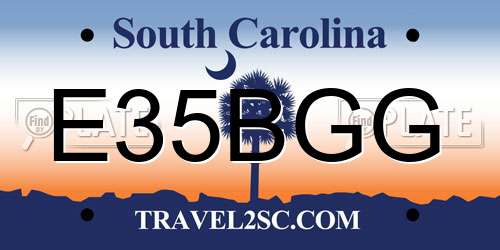 E35BGG South Carolina License Plate
