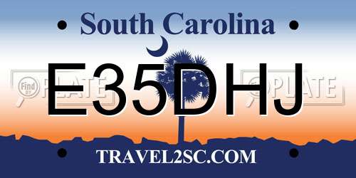E35DHJ South Carolina License Plate