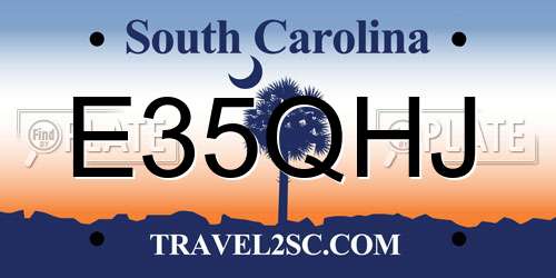 E35QHJ South Carolina License Plate