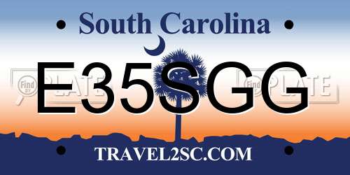 E35SGG South Carolina License Plate