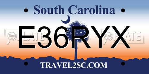 E36RYX South Carolina License Plate