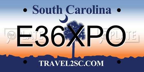 E36XPO South Carolina License Plate