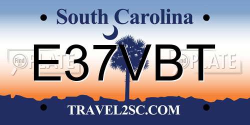 E37VBT South Carolina License Plate